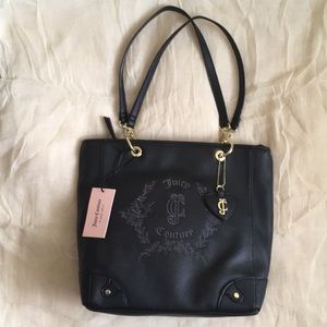 Juicy Couture Black Floral Crest Handbag
